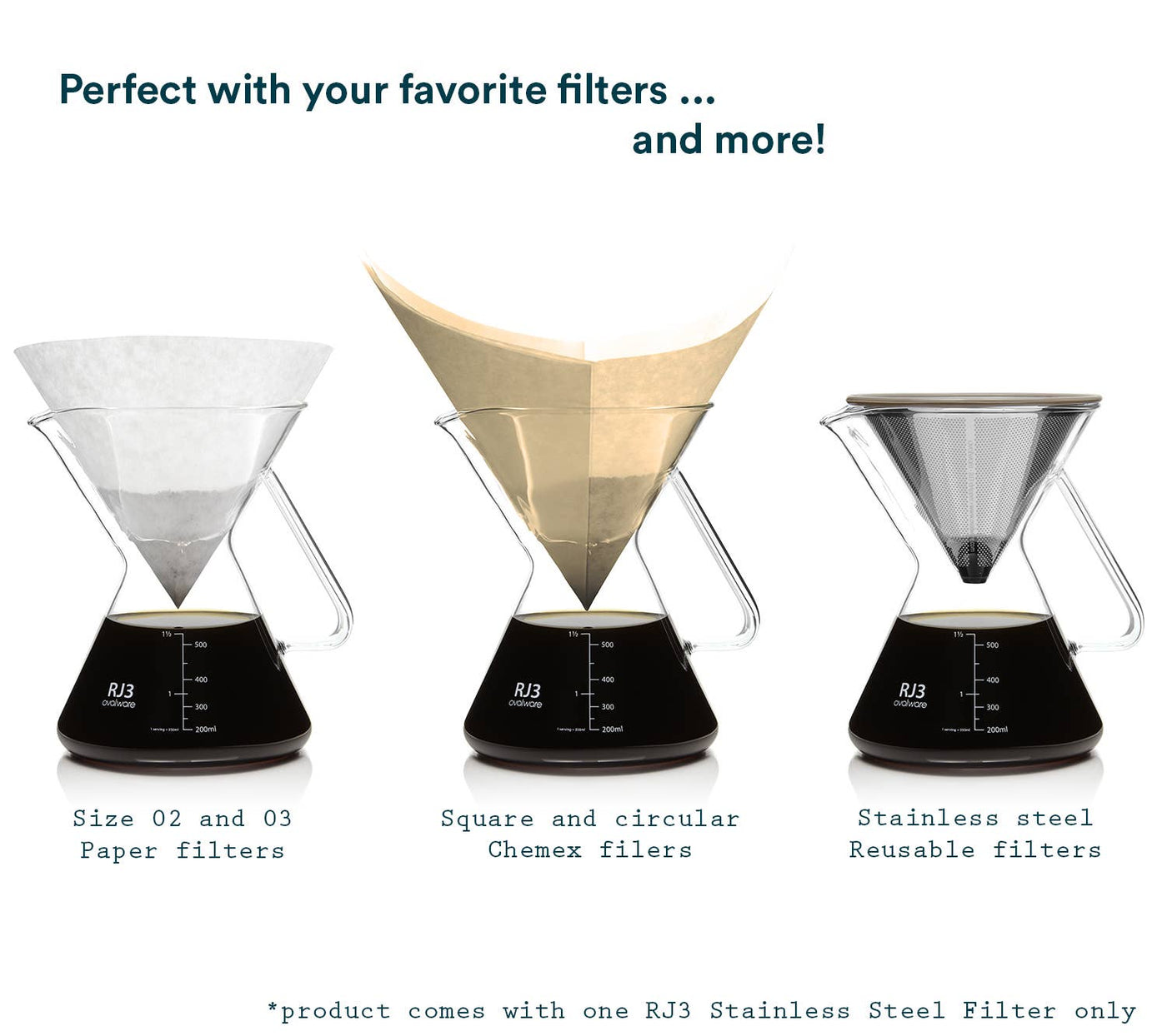 Pour Over Coffee Maker with Stainless Steel Filter | 17oz