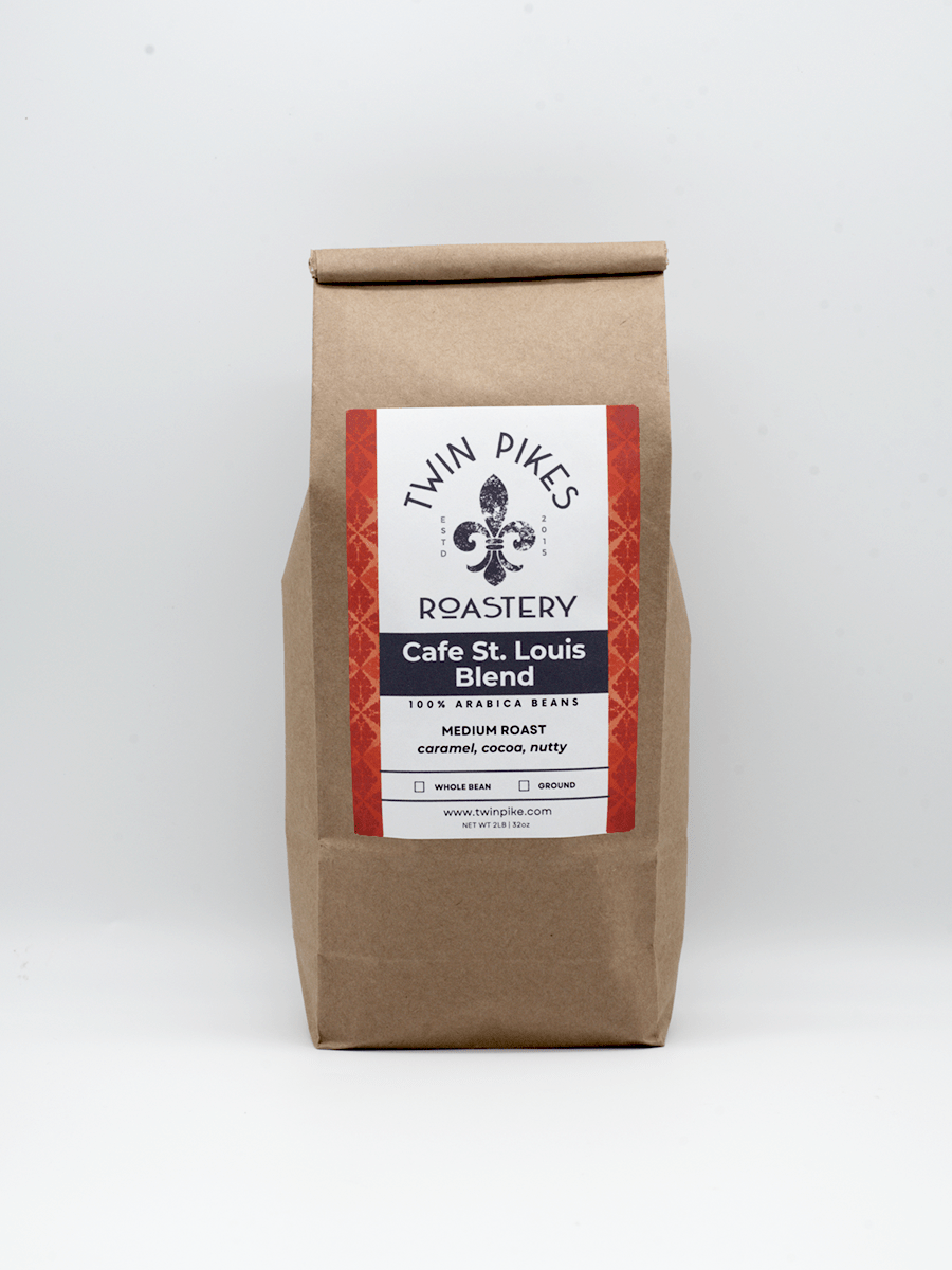 Cafe' St. Louis Coffee Blend - Twin Pikes Roastery - Medium Roast - 2lb - Front