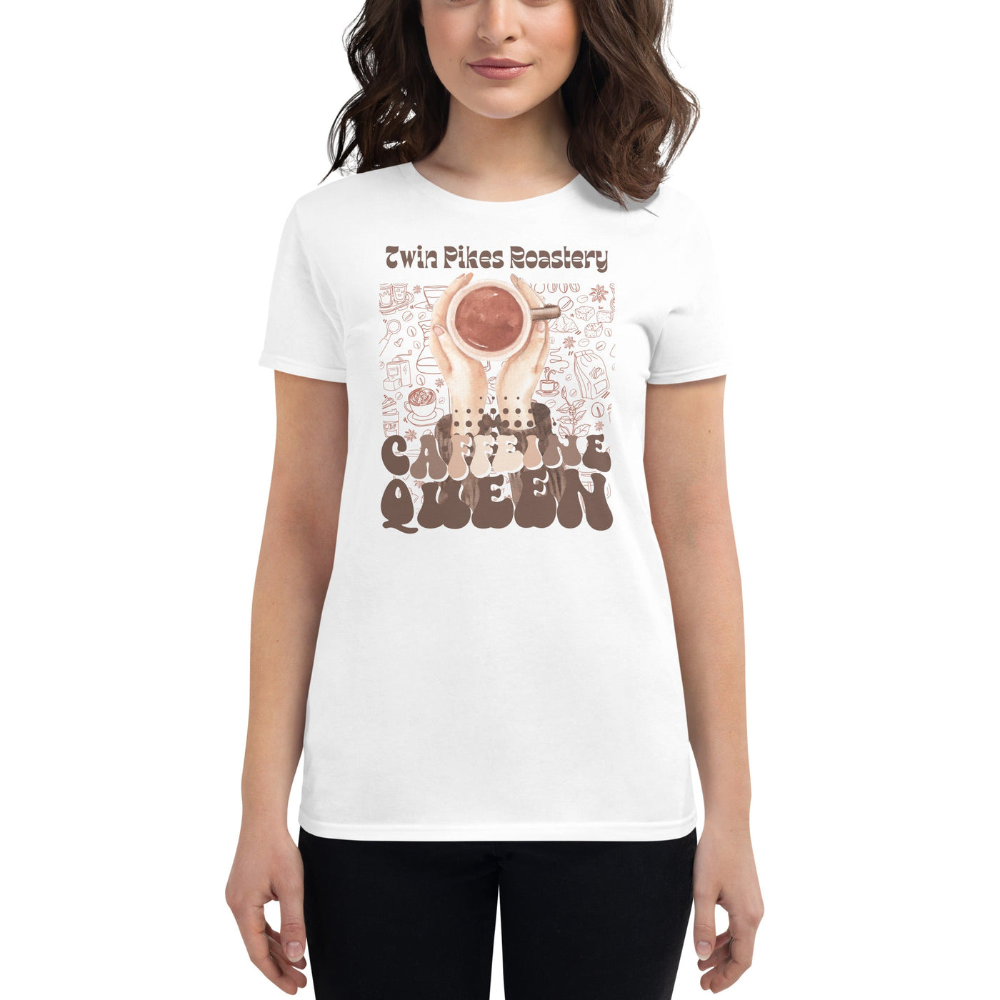 Caffeine Queen Women's short sleeve t-shirt - Twin Pikes Roastery