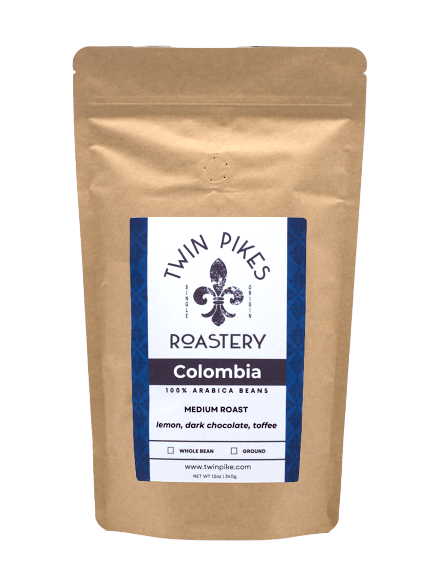 Colombia Coffee Beans- Twin Pikes Roastery - Medium Roast - 12oz - Front