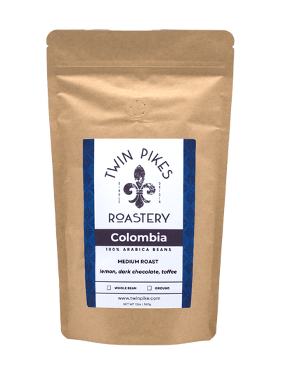 Colombia Coffee Beans- Twin Pikes Roastery - Medium Roast - 12oz - Front