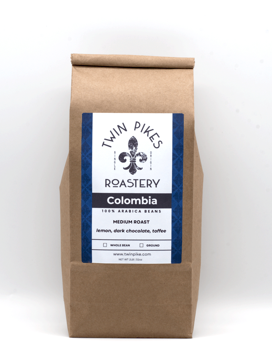 Colombia Coffee Beans - Twin Pikes Roastery - Medium Roast - 2lbs - Front