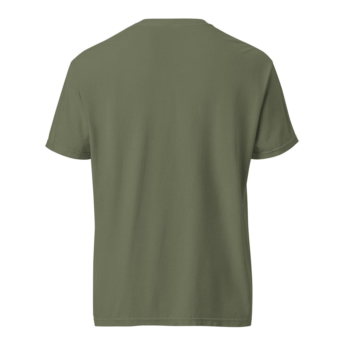 Colombia coffee tee - garment dyed -premium weight t-shirt - coffee lover gift - moss - back - Twin Pikes Roastery