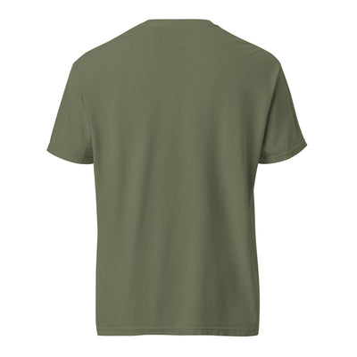 Colombia coffee tee - garment dyed -premium weight t-shirt - coffee lover gift - moss - back - Twin Pikes Roastery