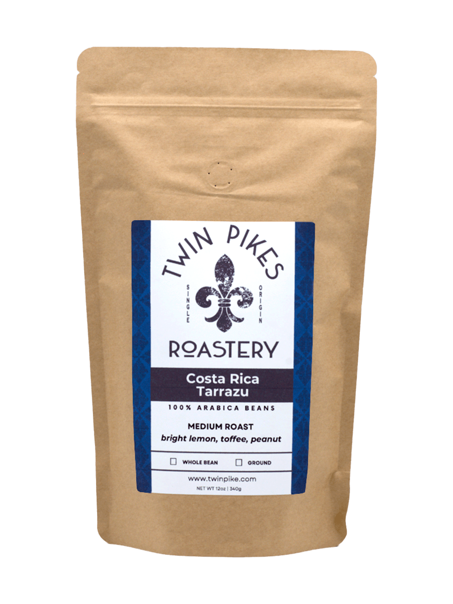 Costa Rica Tarrazu Coffee Beans - Twin Pikes Roastery - Medium Roast - 12oz - Front