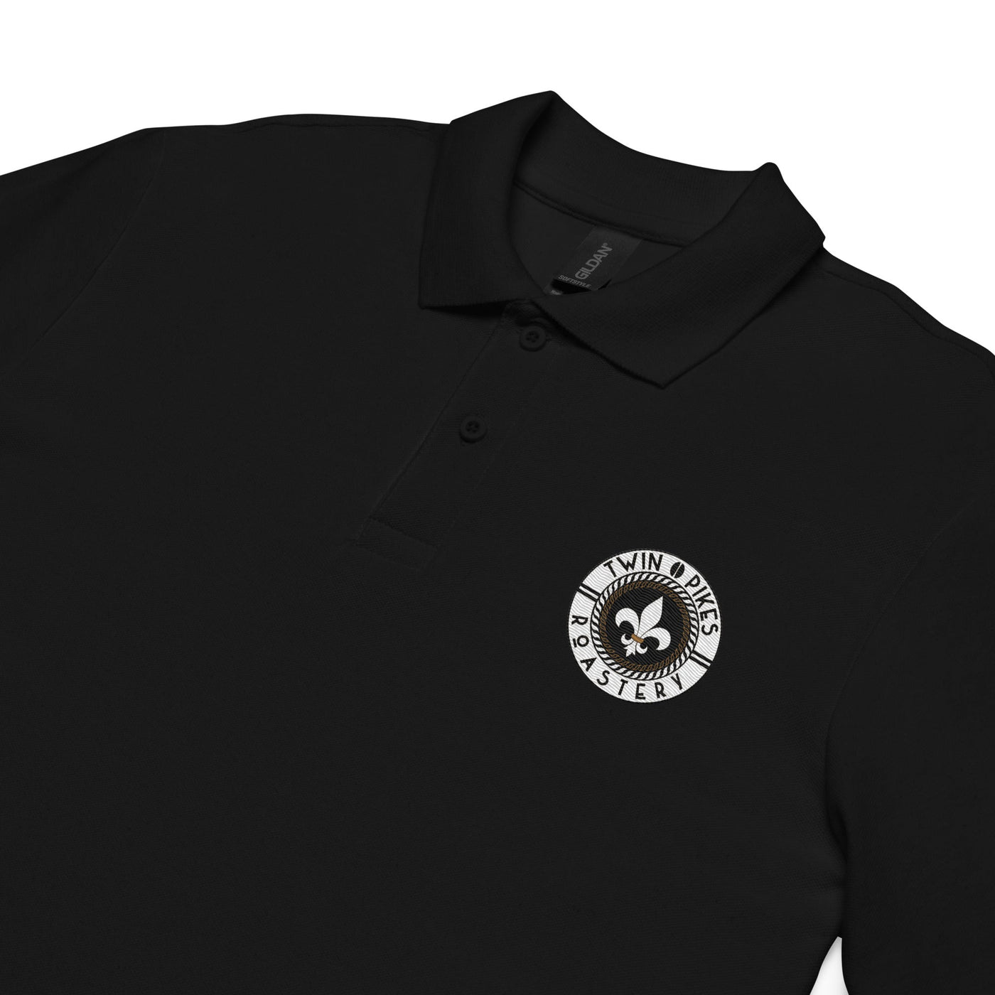 Embroidered classic chest logo polo shirt - Twin Pikes Roastery