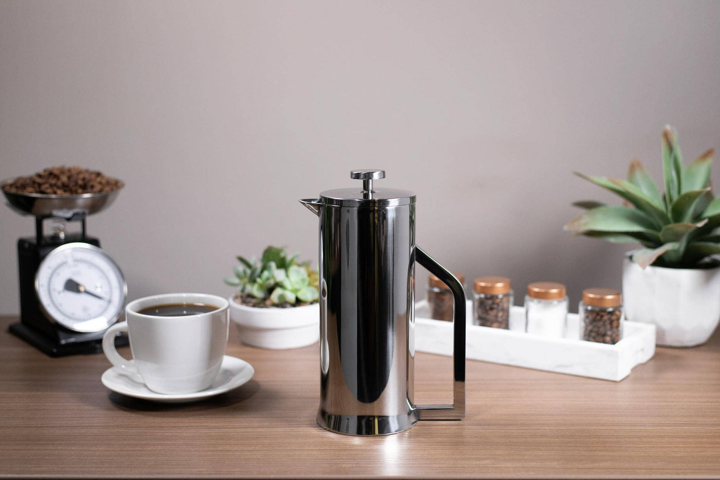 French Press Coffee Maker Double Wall Stainless Steel 1L - Twin Pikes Roastery