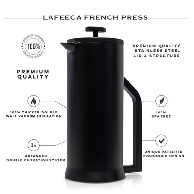 French Press Coffee Maker Double Wall Stainless Steel 1L - Twin Pikes Roastery