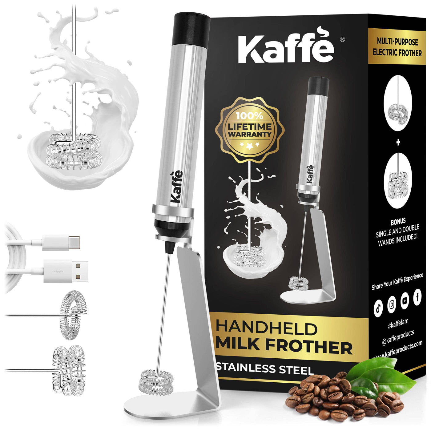 Handheld Milk Frother (USB Rechargeable), KF6022 - Twin Pikes Roastery