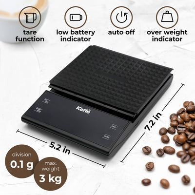 Kaffe Digital Food Scale Stainless Steel with Tare Feature - Twin Pikes Roastery