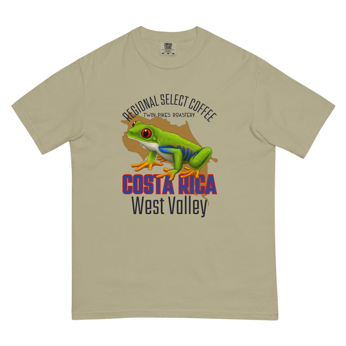 Khaki Frog garment - dyed heavyweight t-shirt - Twin Pikes Roastery