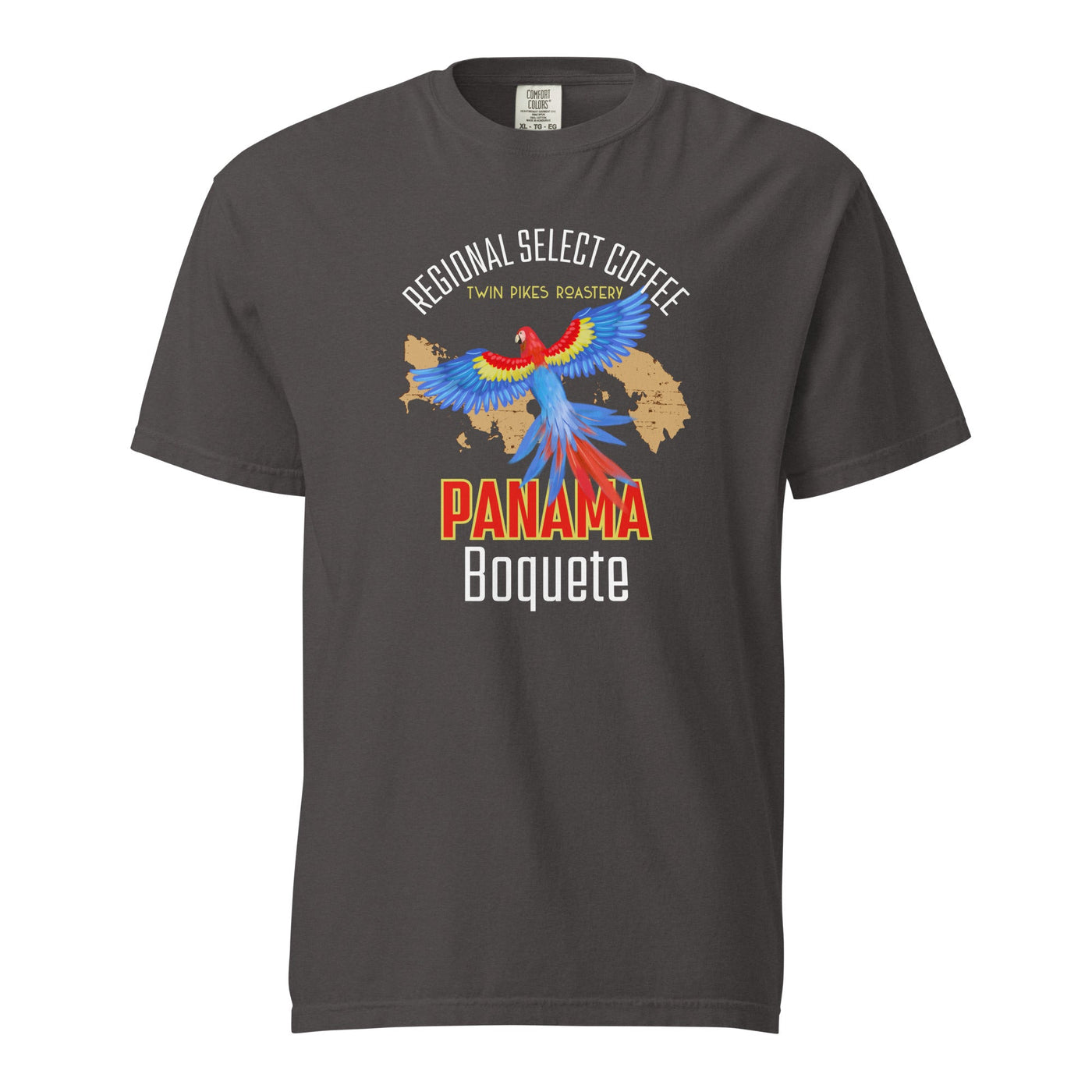 Panama Dark garment - dyed heavyweight t-shirt - Twin Pikes Roastery