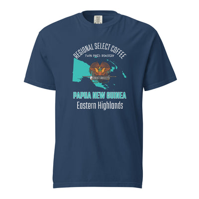 PNG Dark garment - dyed heavyweight t-shirt - Twin Pikes Roastery