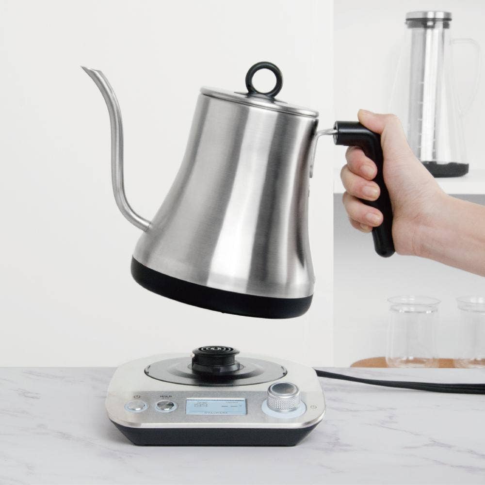Stainless Steel Electric Gooseneck Kettle | Pour Over Kettle | Variable Temp Control - Lifted - Twin Pikes Roastery