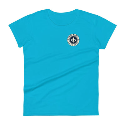 Women's short sleeve t-shirt with chest logo - Twin Pikes Roastery